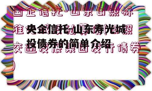 央企信托-山东寿光城投债券的简单介绍