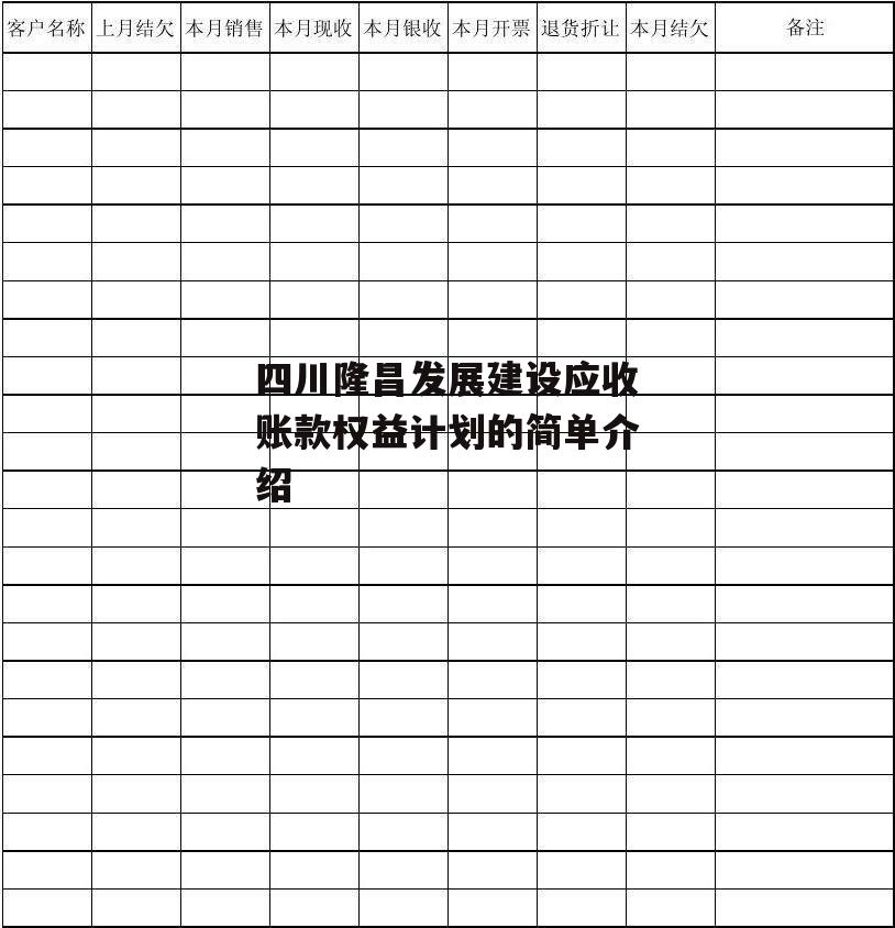 四川隆昌发展建设应收账款权益计划的简单介绍