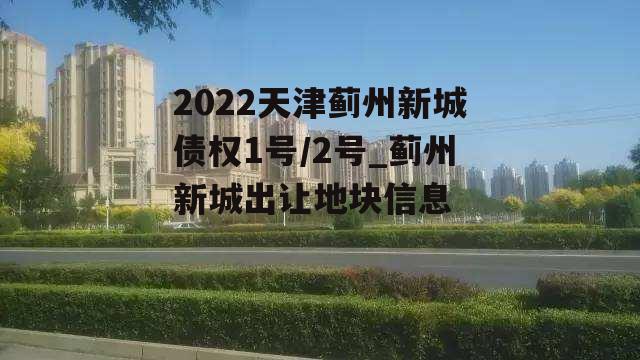 2022天津蓟州新城债权1号/2号_蓟州新城出让地块信息