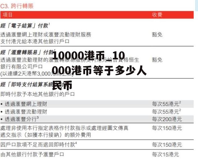 10000港币_10000港币等于多少人民币