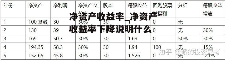 净资产收益率_净资产收益率下降说明什么