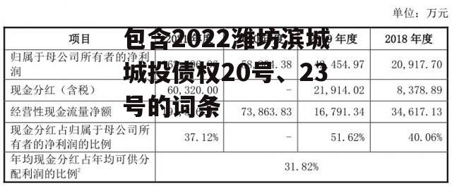 包含2022潍坊滨城城投债权20号、23号的词条