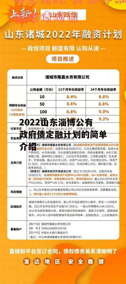 2022山东淄博公有政府债定融计划的简单介绍