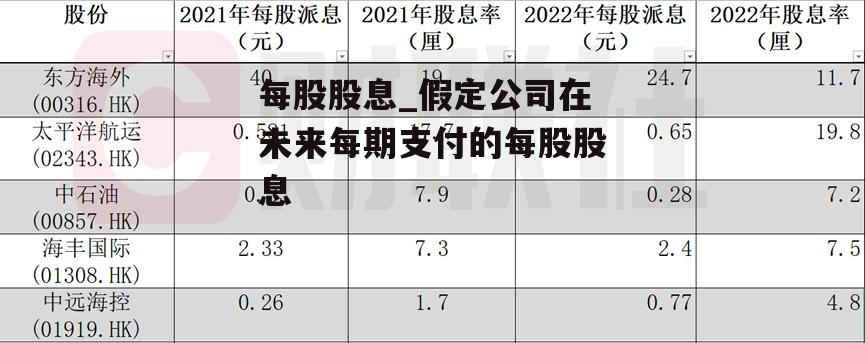 每股股息_假定公司在未来每期支付的每股股息