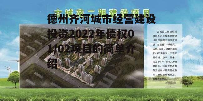 德州齐河城市经营建设投资2022年债权01/02项目的简单介绍