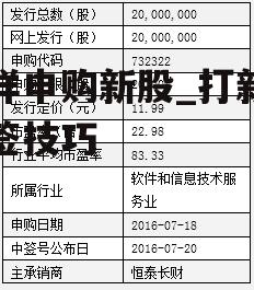 怎样申购新股_打新股中签技巧