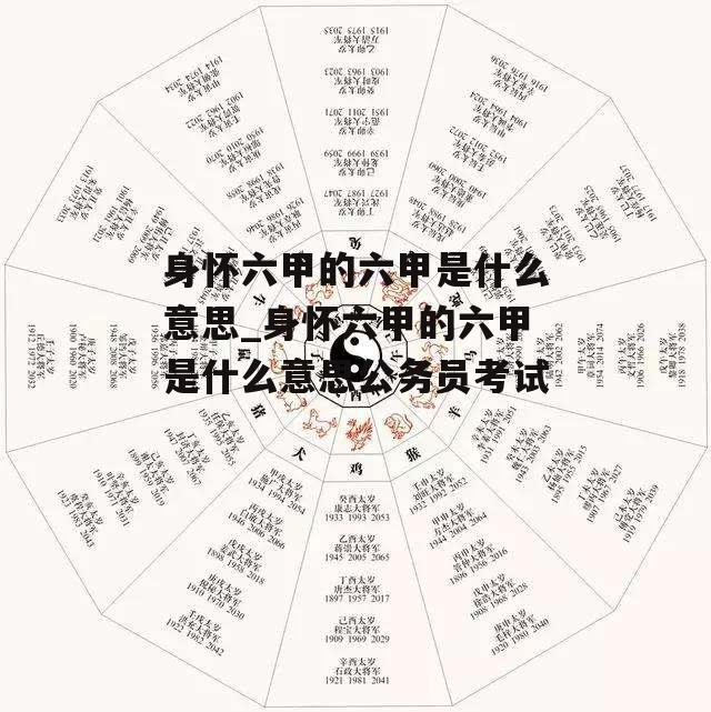 身怀六甲的六甲是什么意思_身怀六甲的六甲是什么意思公务员考试