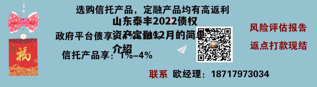 山东泰丰2022债权资产定融12月的简单介绍