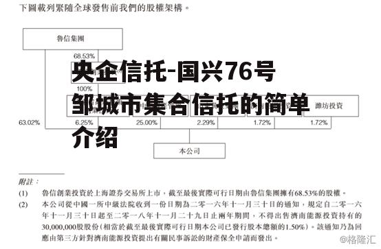 央企信托-国兴76号邹城市集合信托的简单介绍