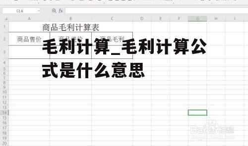 毛利计算_毛利计算公式是什么意思