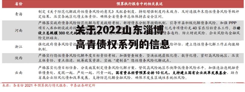 关于2022山东淄博高青债权系列的信息