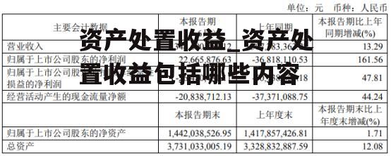 资产处置收益_资产处置收益包括哪些内容