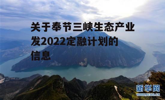 关于奉节三峡生态产业发2022定融计划的信息