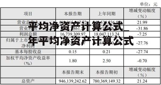 平均净资产计算公式_年平均净资产计算公式