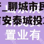 聊城市民安控股建设债权资产_聊城市民安控股持有安泰城投2022债权