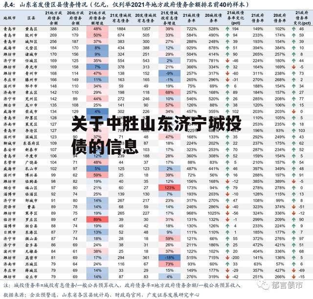 关于中胜山东济宁城投债的信息