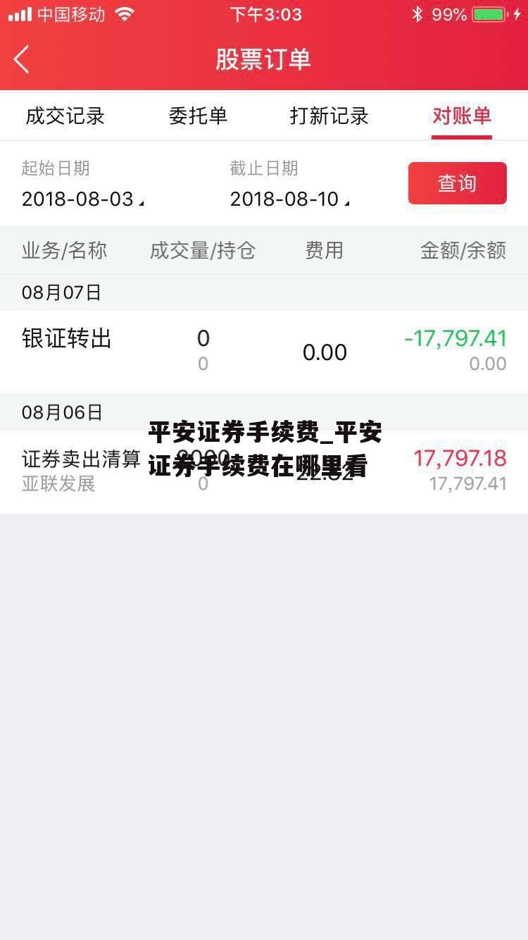 平安证券手续费_平安证券手续费在哪里看