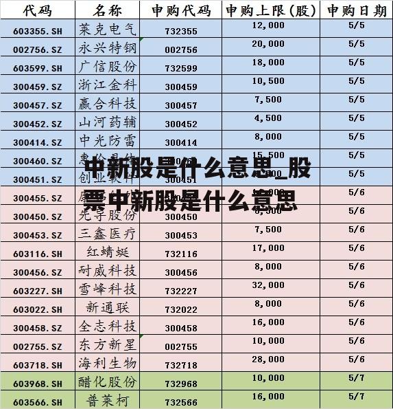 中新股是什么意思_股票中新股是什么意思