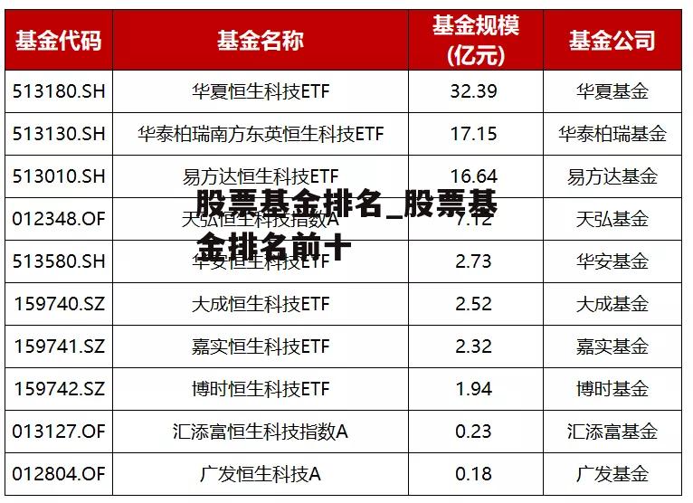 股票基金排名_股票基金排名前十