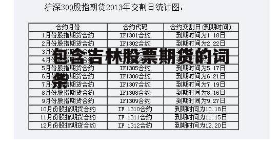 包含吉林股票期货的词条