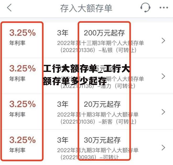 工行大额存单_工行大额存单多少起存