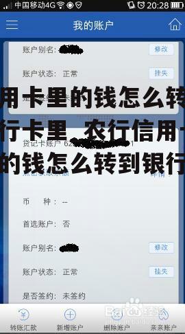 信用卡里的钱怎么转到银行卡里_农行信用卡里的钱怎么转到银行卡里