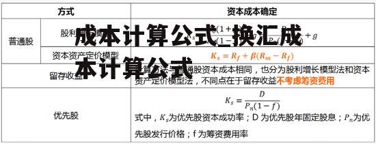 成本计算公式_换汇成本计算公式