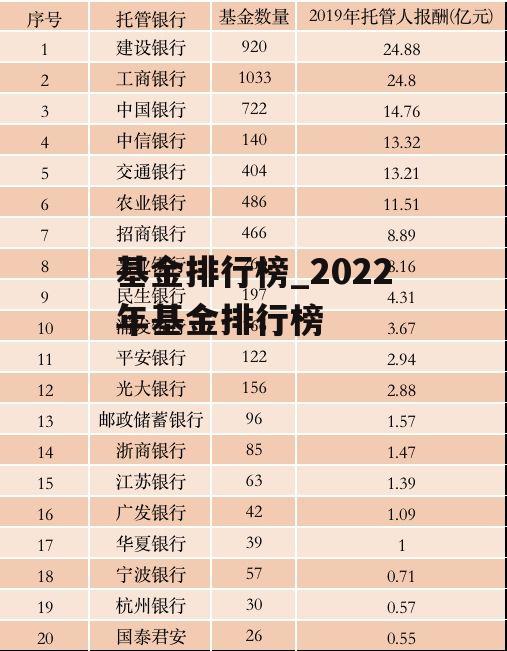 基金排行榜_2022年基金排行榜