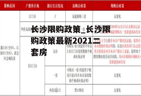 长沙限购政策_长沙限购政策最新2021二套房