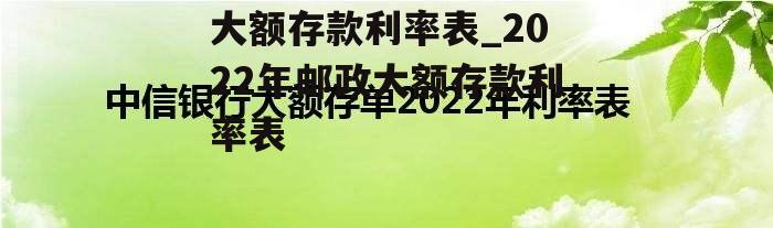 大额存款利率表_2022年邮政大额存款利率表