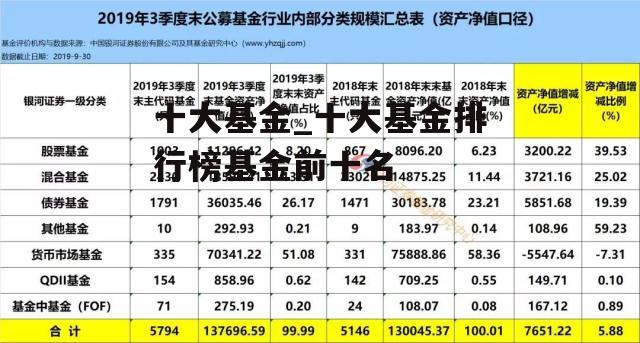 十大基金_十大基金排行榜基金前十名