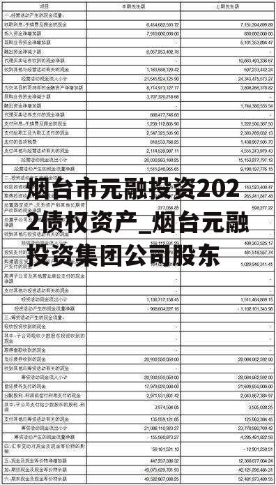 烟台市元融投资2022债权资产_烟台元融投资集团公司股东