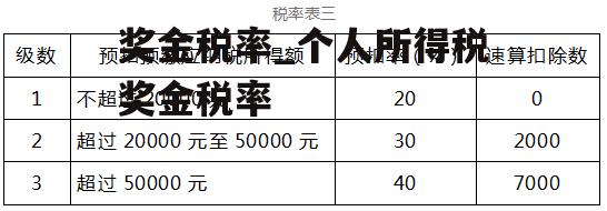 奖金税率_个人所得税奖金税率