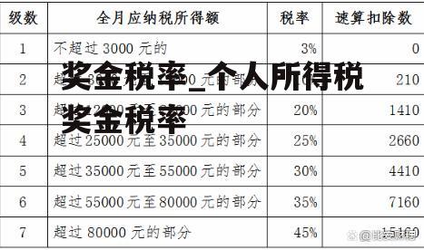 奖金税率_个人所得税奖金税率