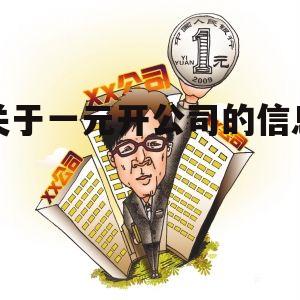 关于一元开公司的信息