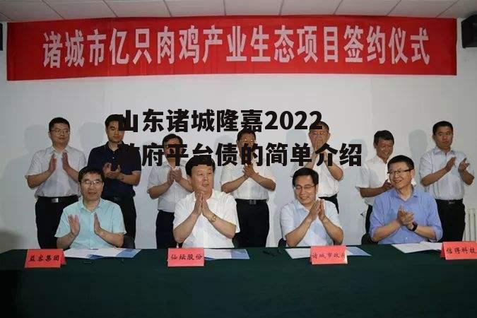 山东诸城隆嘉2022政府平台债的简单介绍