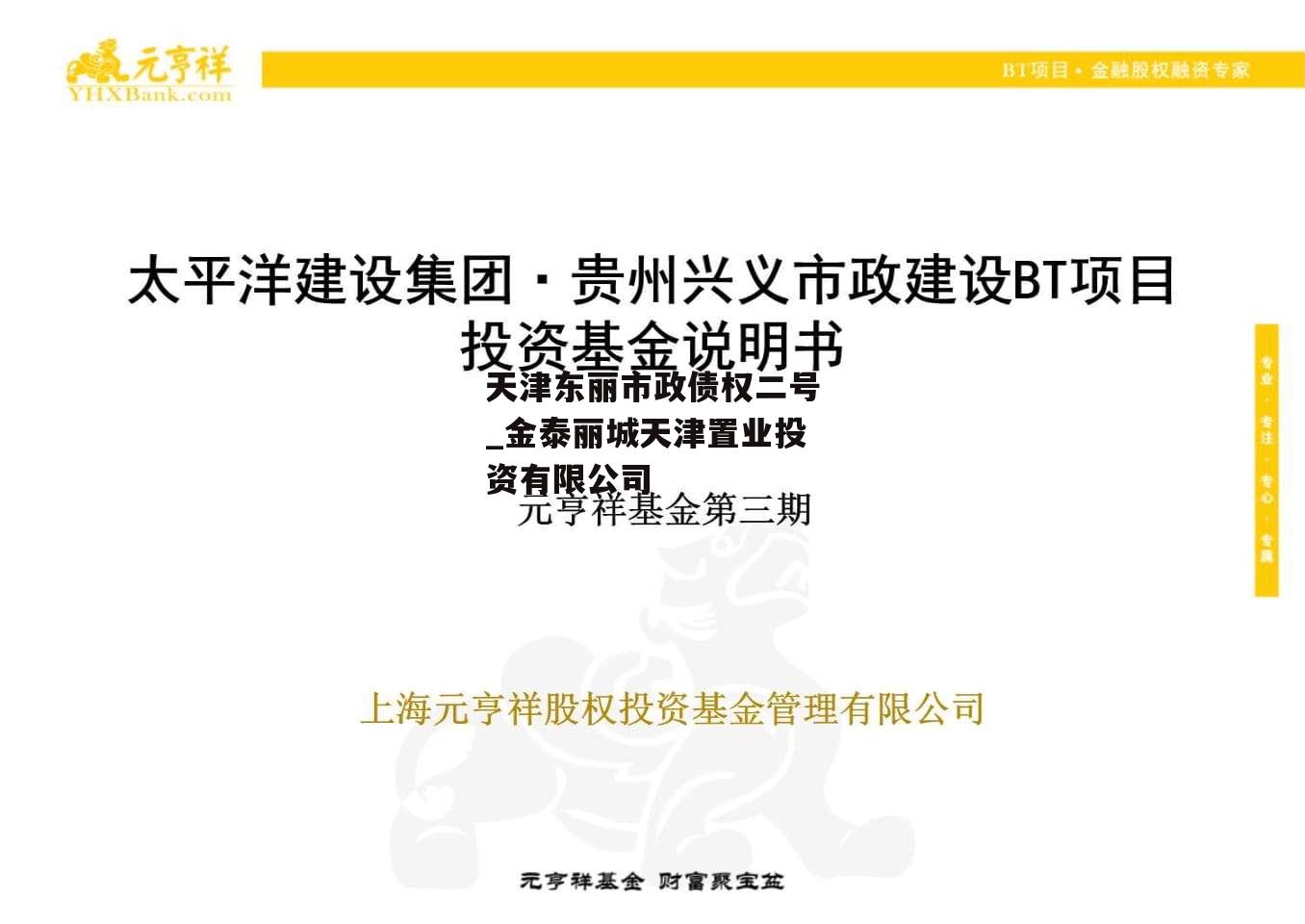 天津东丽市政债权二号_金泰丽城天津置业投资有限公司