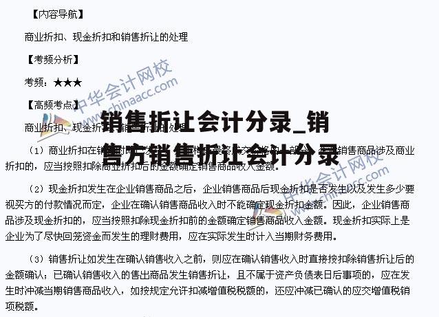 销售折让会计分录_销售方销售折让会计分录