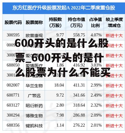 600开头的是什么股票_600开头的是什么股票为什么不能买