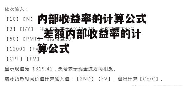 内部收益率的计算公式_差额内部收益率的计算公式