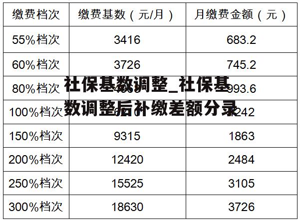 社保基数调整_社保基数调整后补缴差额分录