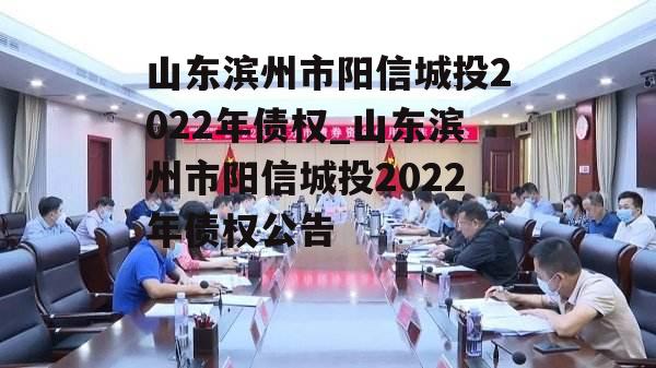 山东滨州市阳信城投2022年债权_山东滨州市阳信城投2022年债权公告