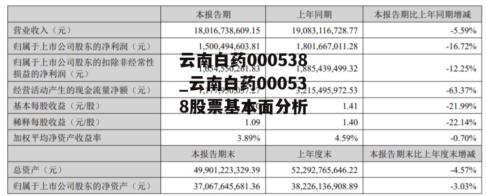 云南白药000538_云南白药000538股票基本面分析