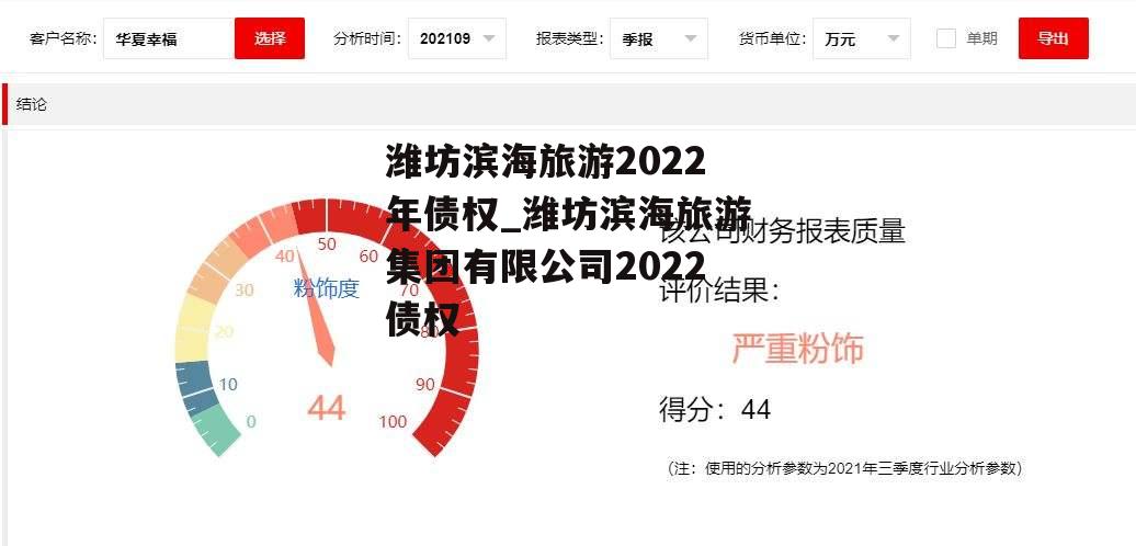 潍坊滨海旅游2022年债权_潍坊滨海旅游集团有限公司2022债权