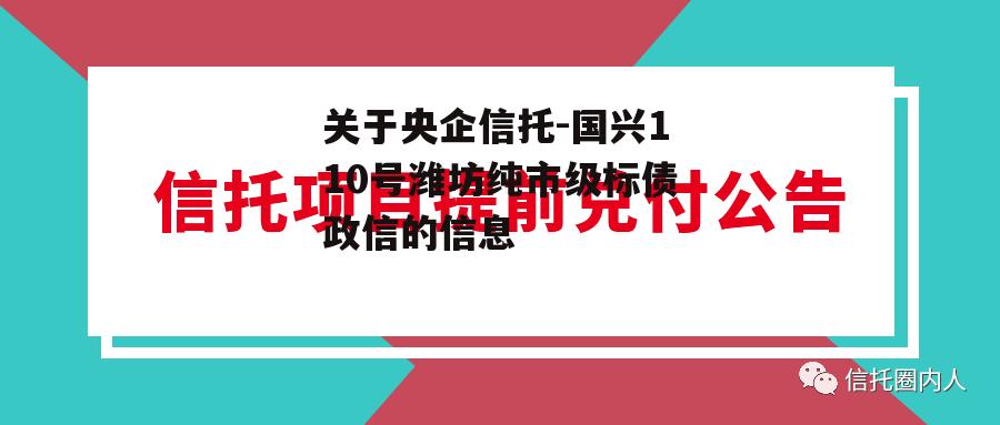 关于央企信托-国兴110号潍坊纯市级标债政信的信息