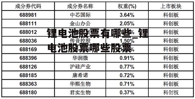 锂电池股票有哪些_锂电池股票哪些股票