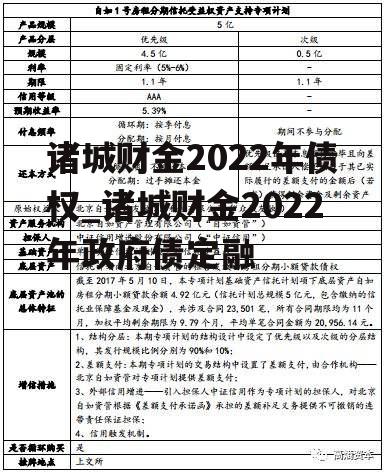 诸城财金2022年债权_诸城财金2022年政府债定融