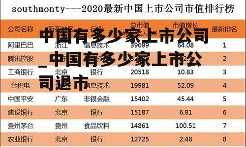 中国有多少家上市公司_中国有多少家上市公司退市