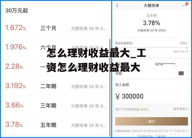 怎么理财收益最大_工资怎么理财收益最大