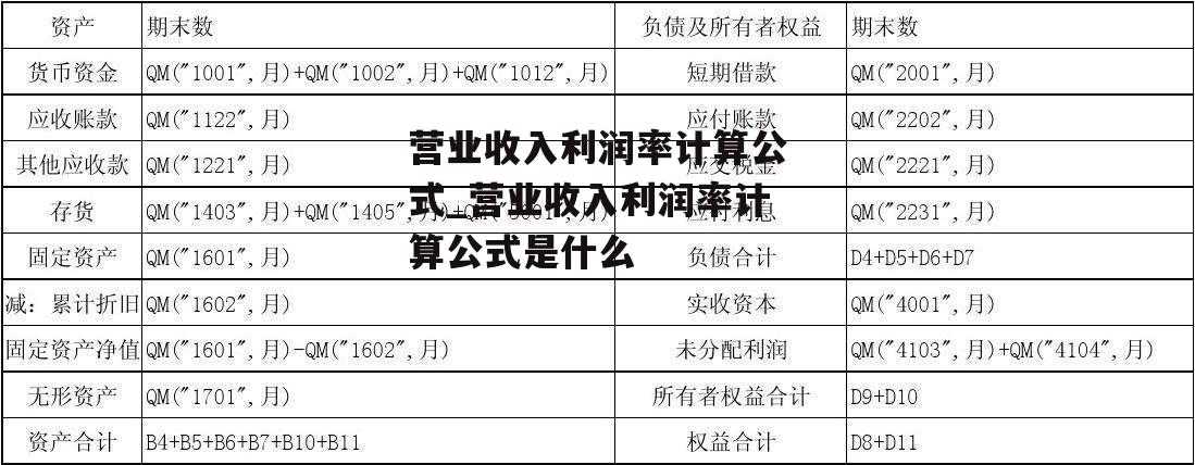 营业收入利润率计算公式_营业收入利润率计算公式是什么